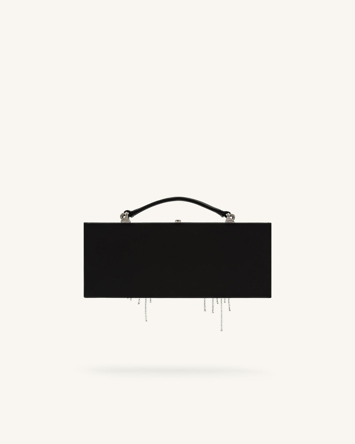 Vera Bead Decoration Rectangular Clutch Bag - Black