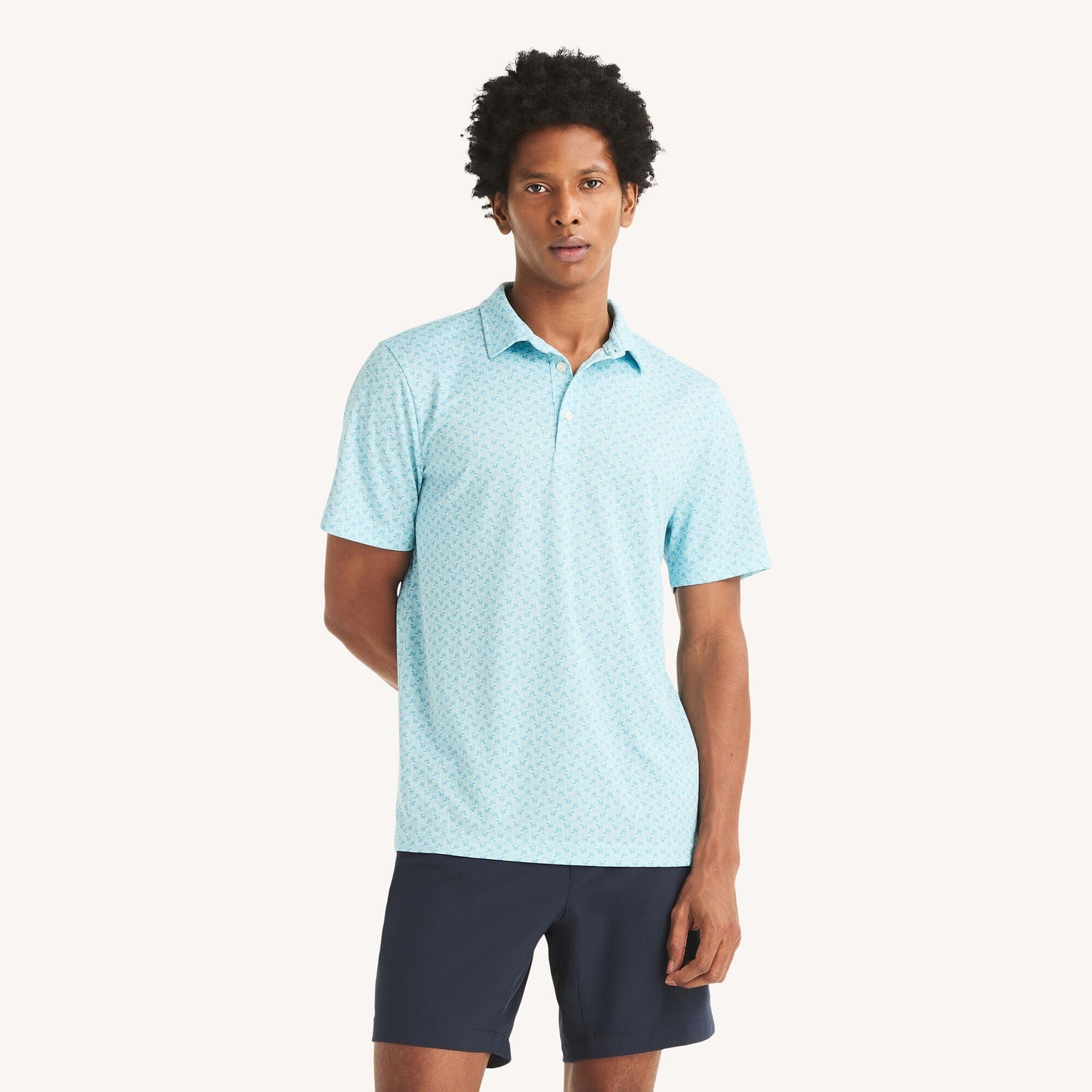Nautica Mens Navtech Printed Performance Polo
