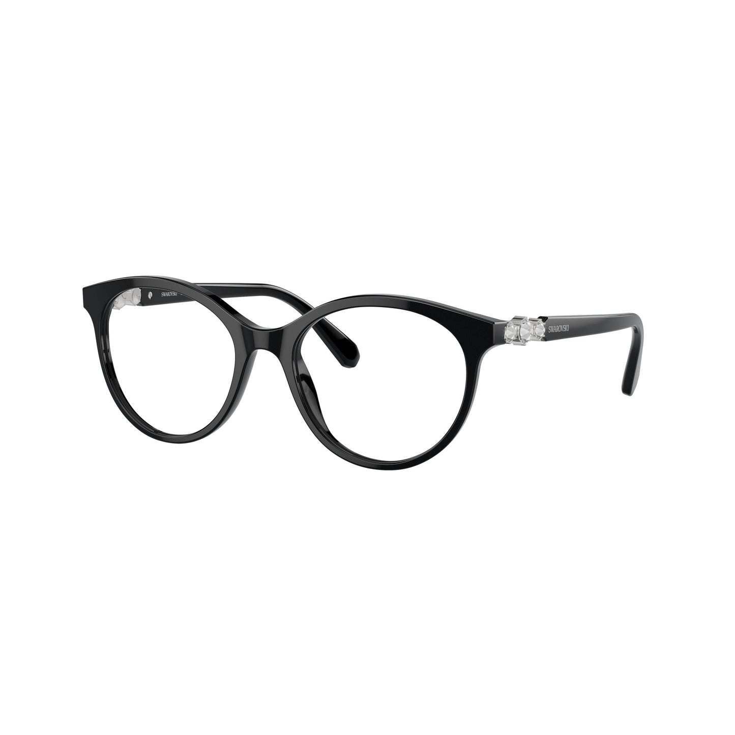 0Sk2019 Black Acetate Sunglasses with Crystal-Embellished Temples