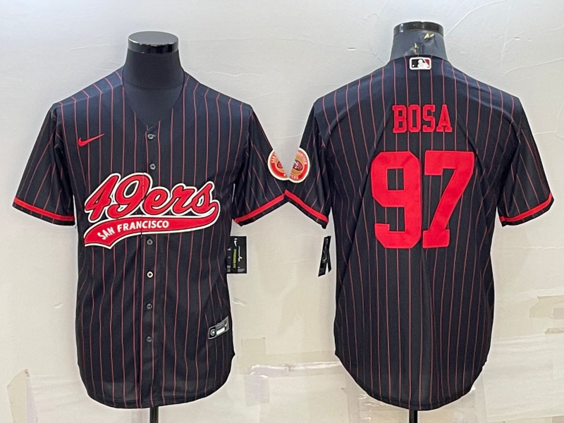 Men's San Francisco 49ers Nick Bosa #97 Black Game Player jersey Joint Edition