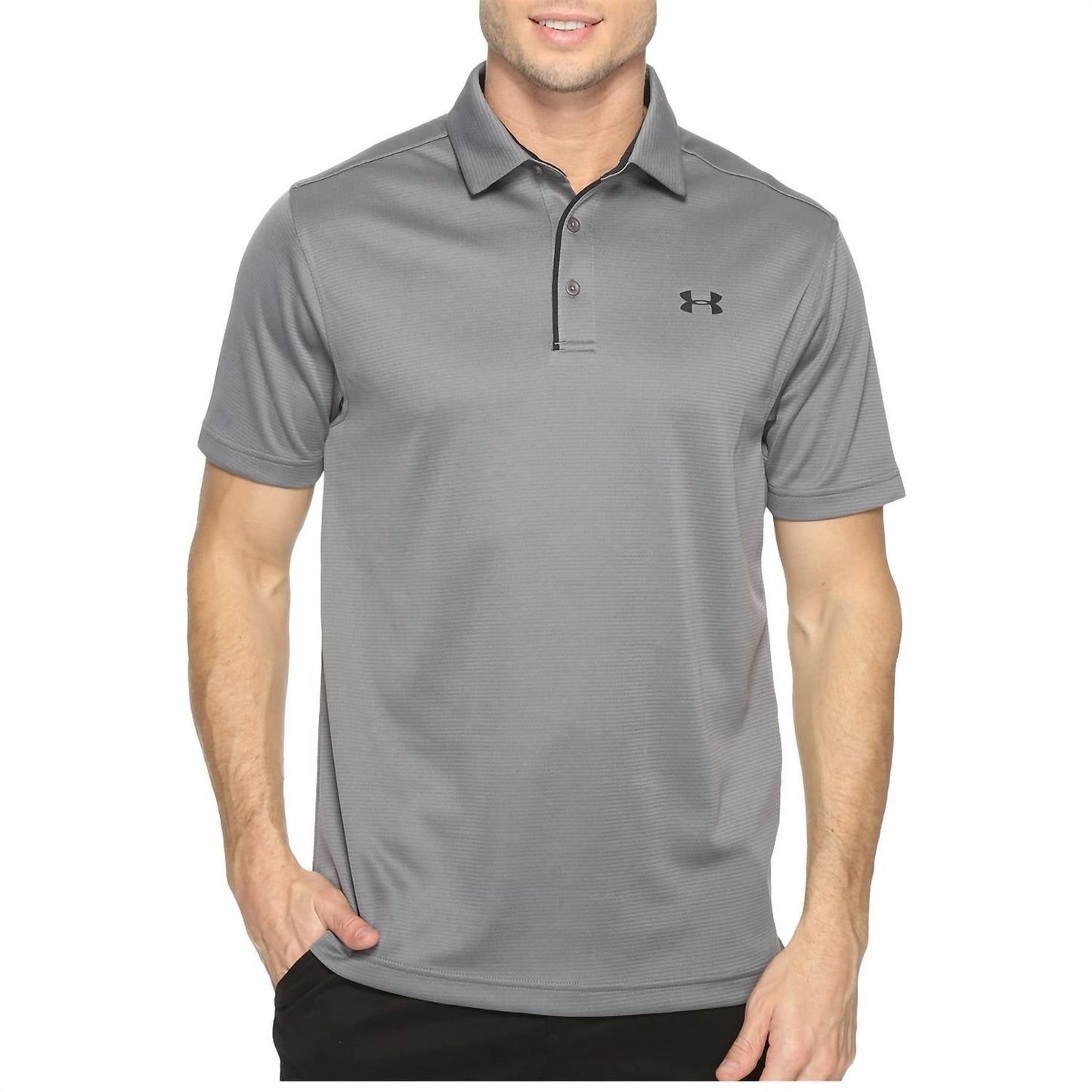 Tech Button Up Placket Polo In Graphite
