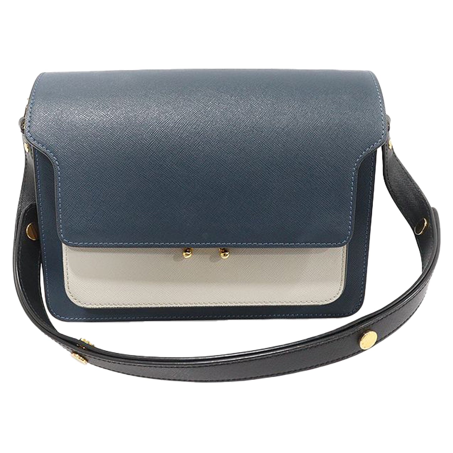 Multi Color Saffiano Gold Plated Trunk Medium Shoulder Bag