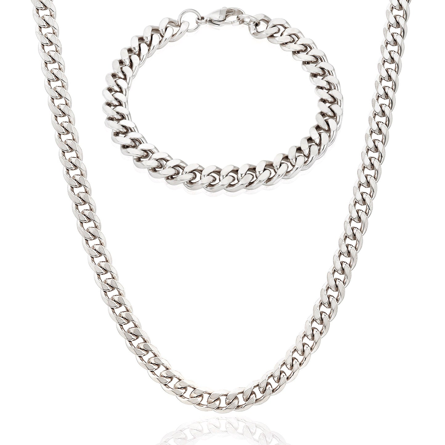 Crucible Jewelry Curb Bracelet and Necklace Gold Chain Set