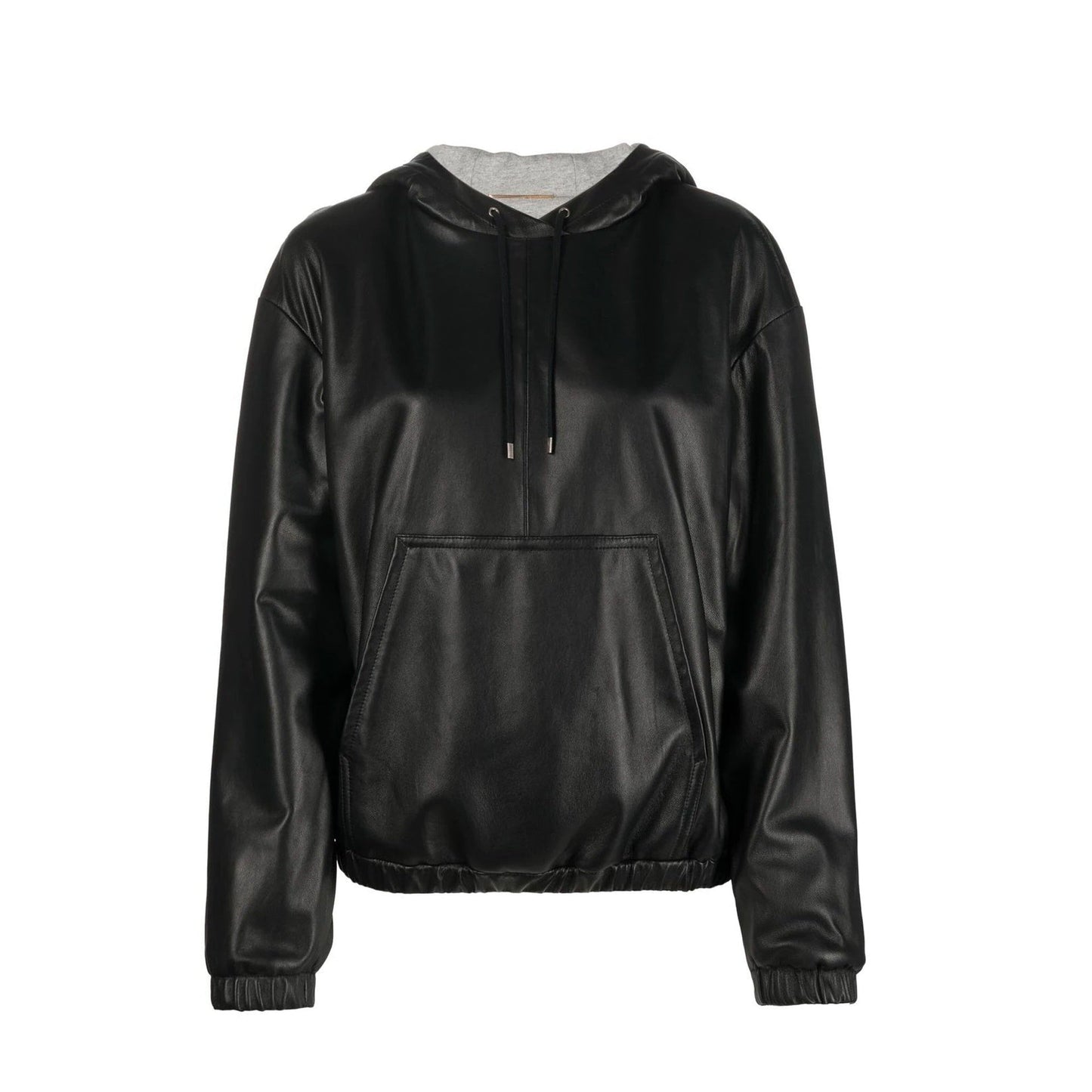 Saint Laurent Leather Hoodded Top Women