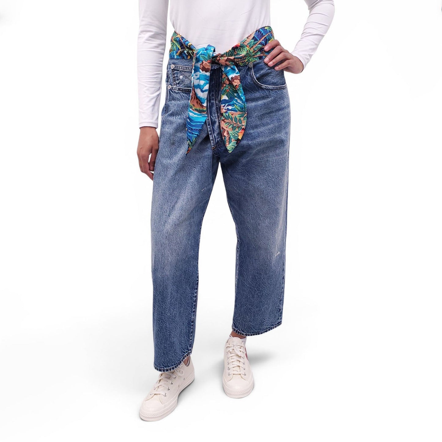 R13 TIE WAIST CROSSOVER JEANS - SIZE 31
