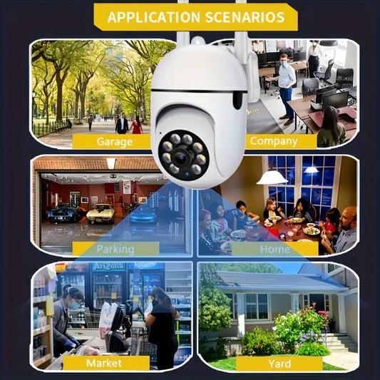 "2K Outdoor Security Camera: Wireless, Solar-Powered, 360° Pan/Tilt, AI Motion Detection"