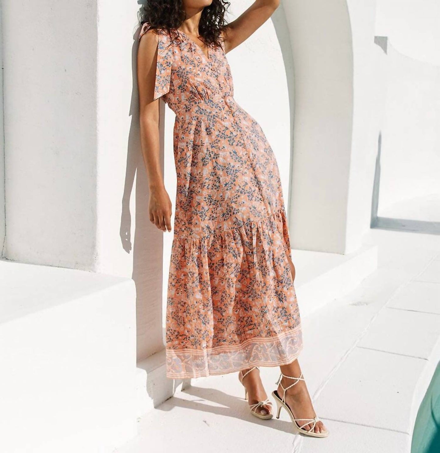 Astrid Ankle Dress In Positano Floral
