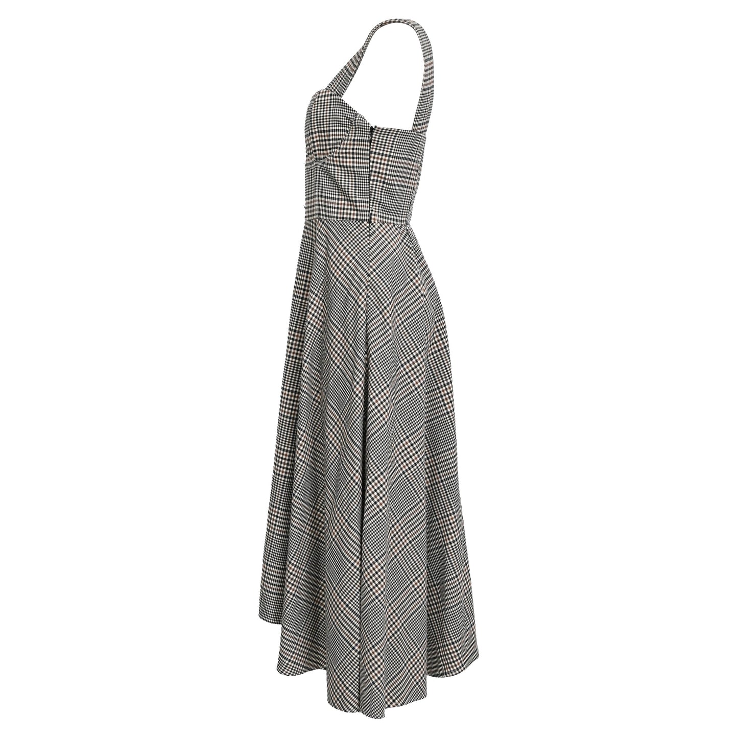 Staud Inda Midi Dress in Grey Polyester