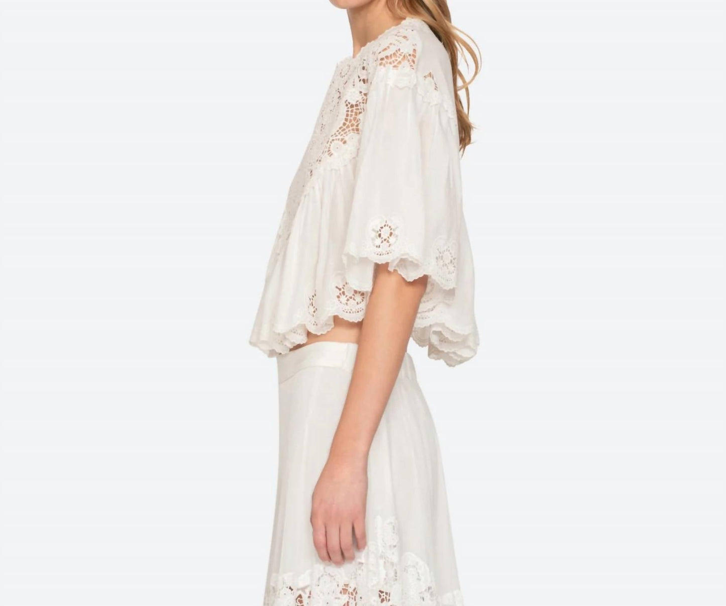Sofia Embroidery Top In Cream