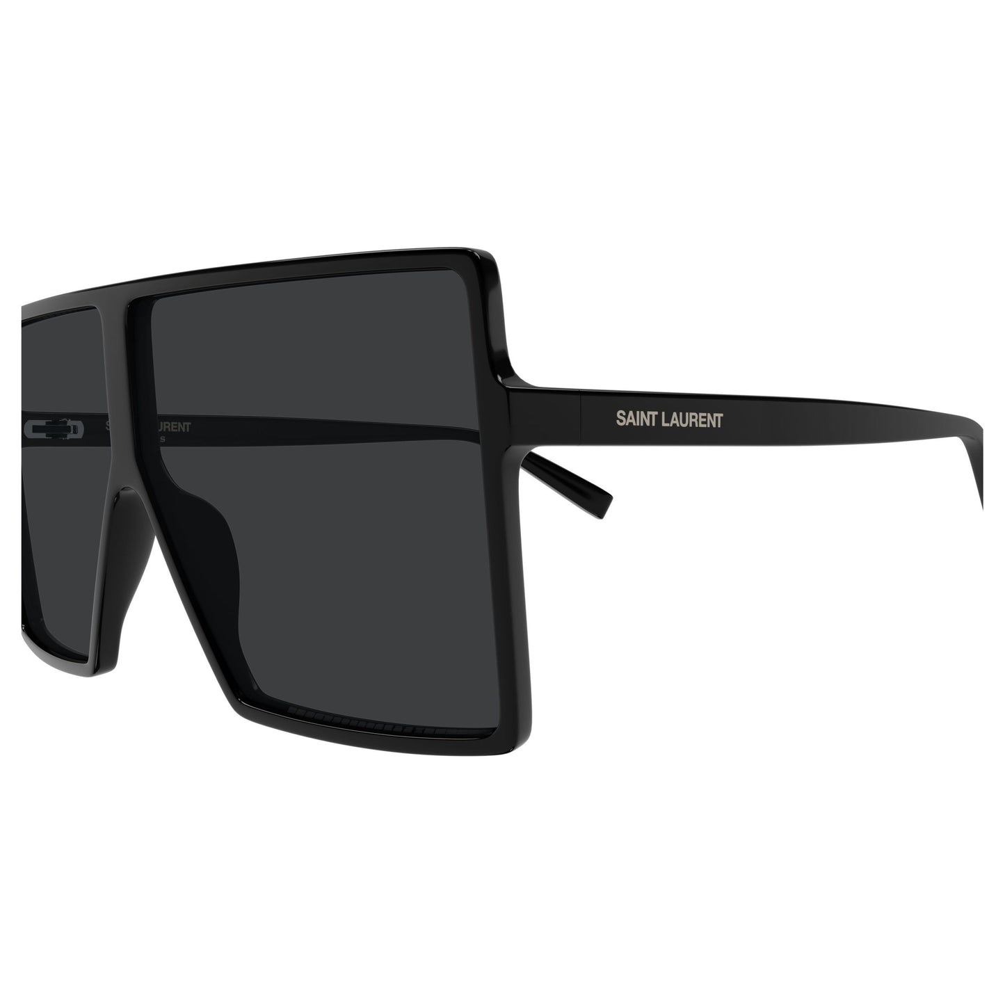 Oversized Square Black Sunglasses With Glossy Finish