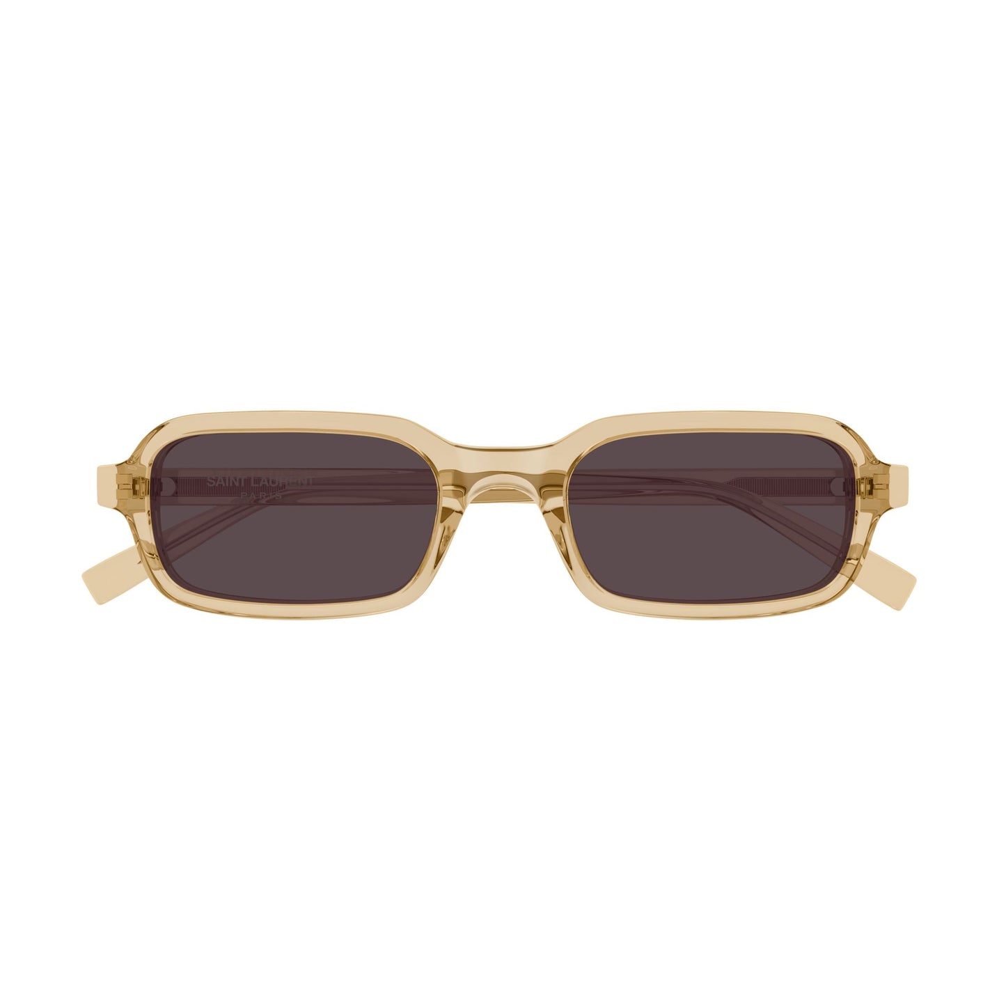 Translucent Beige Acetate Sunglasses With Dark Lenses