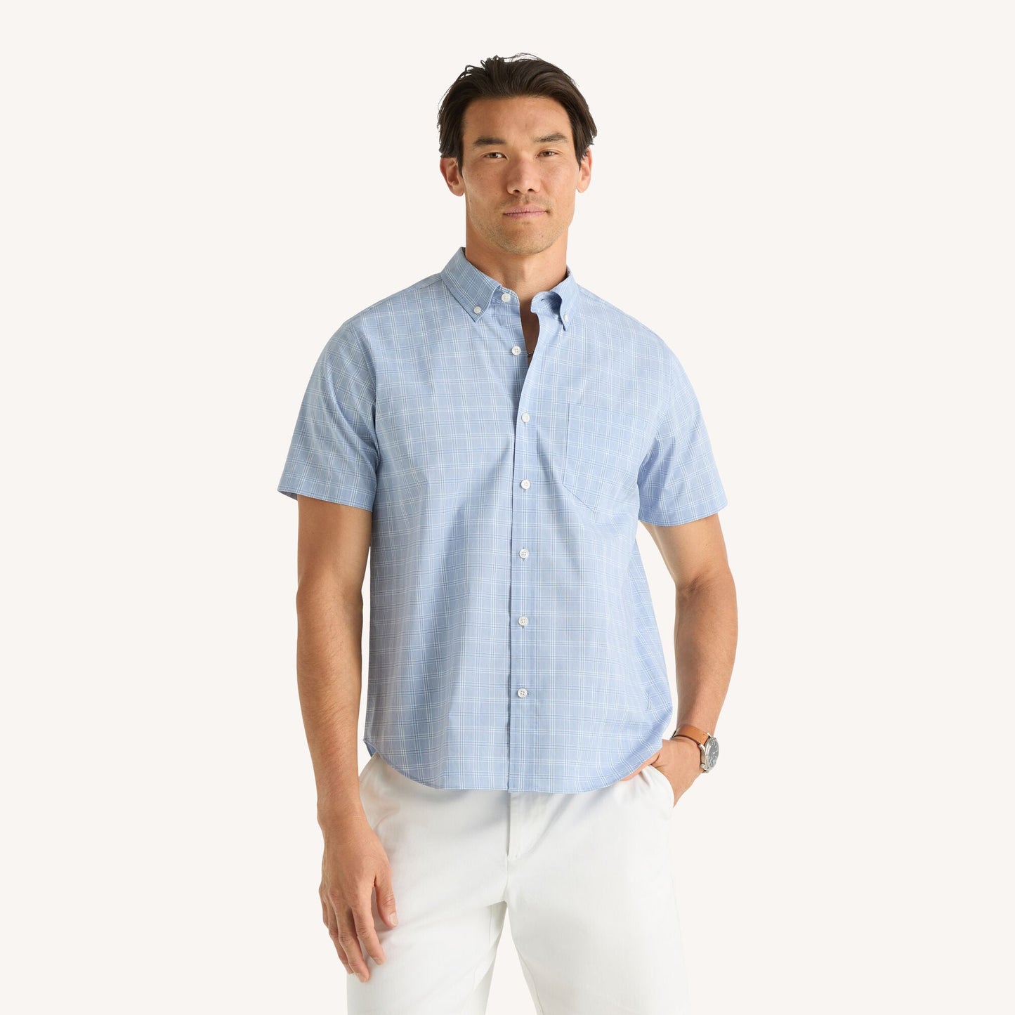 Nautica Mens Wrinkle-Resistant Classic Fit Plaid Shirt