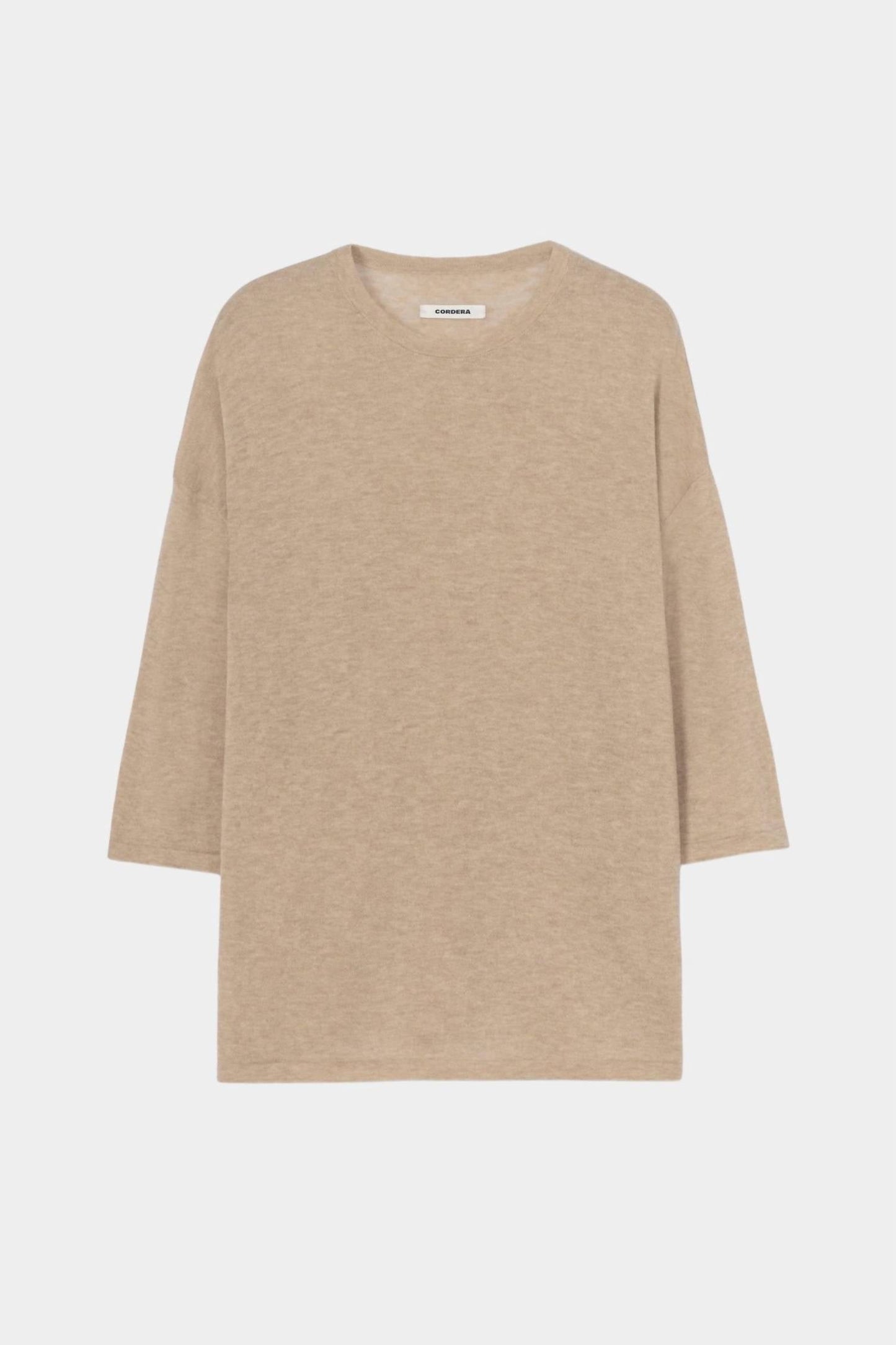 Merino Wool T Shirt In Beige