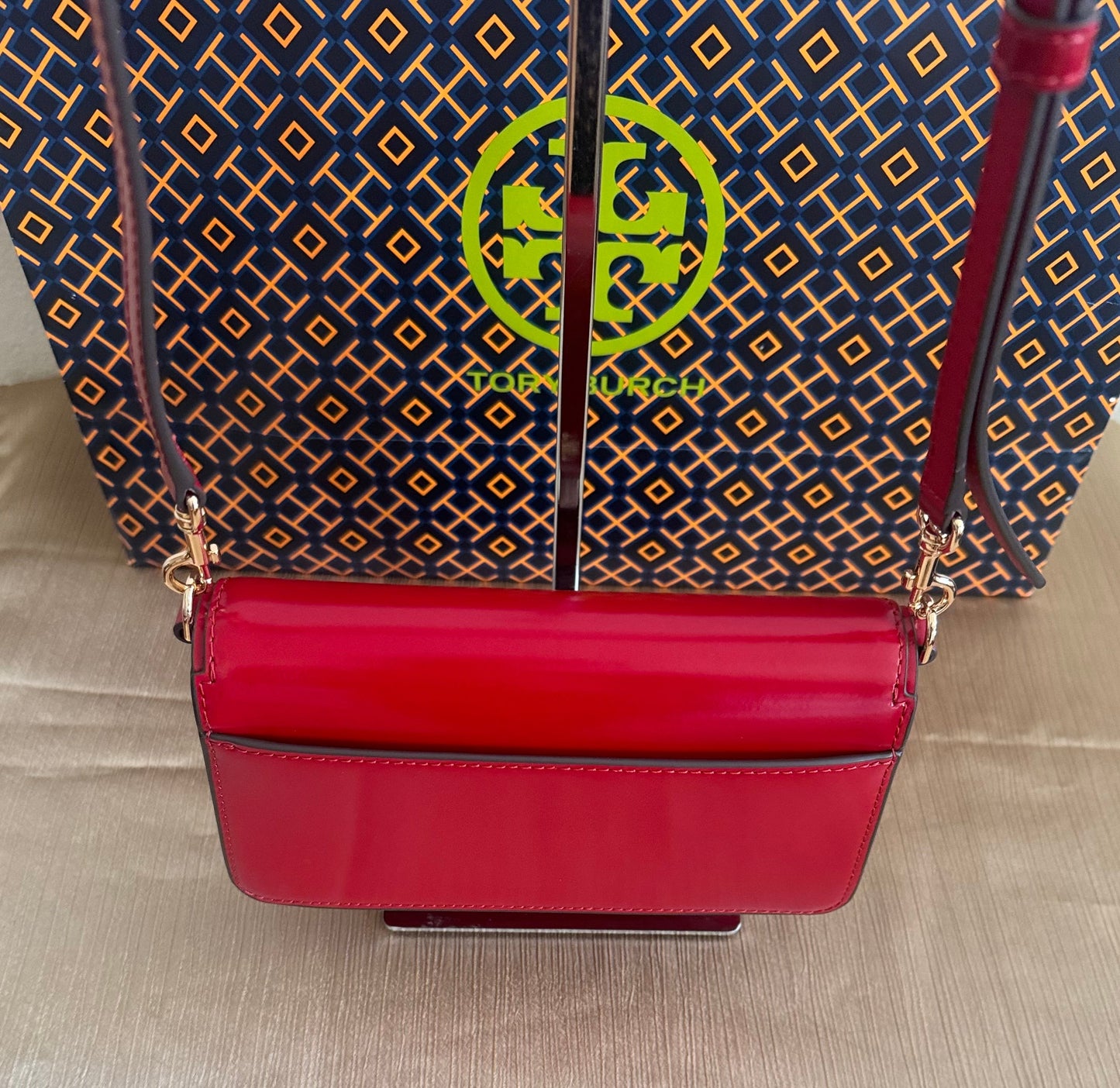 NWT Tory Burch Emerson Patent Leather Mini Crossbody Bag/Clutch