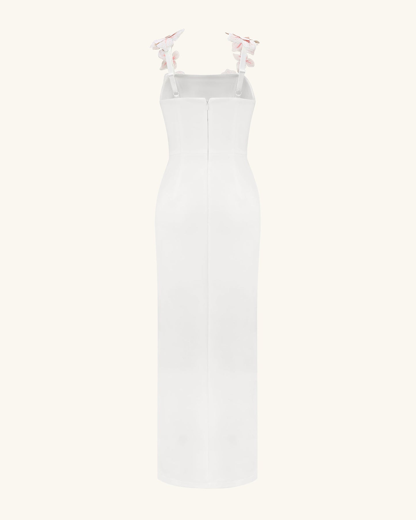 Flower Embroidered Dress - White/Pink