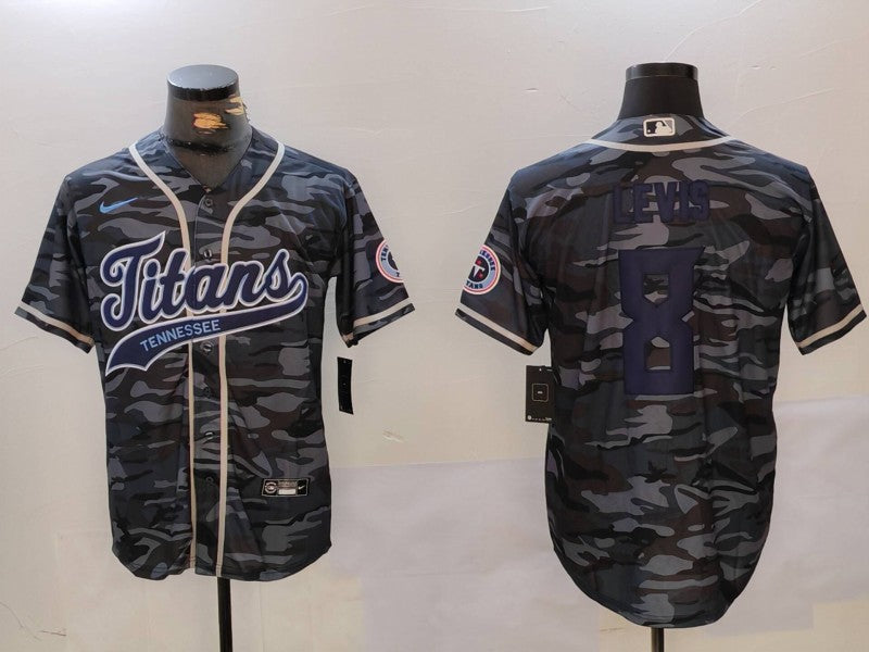 Men's Tennessee Titans Will Levis #8 Grey Camouflage Player jersey