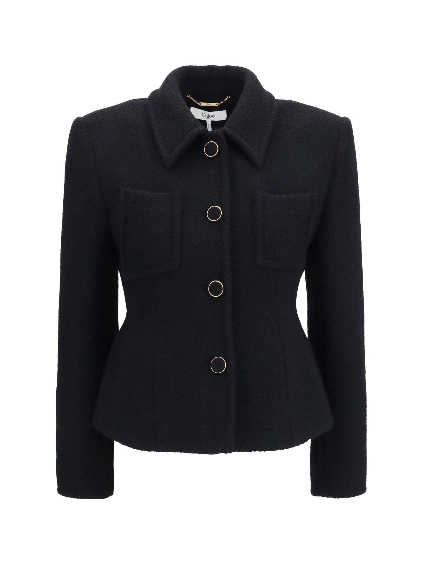 Chloé Women Cropped Single-Breasted Blazer With Fabric Buttons