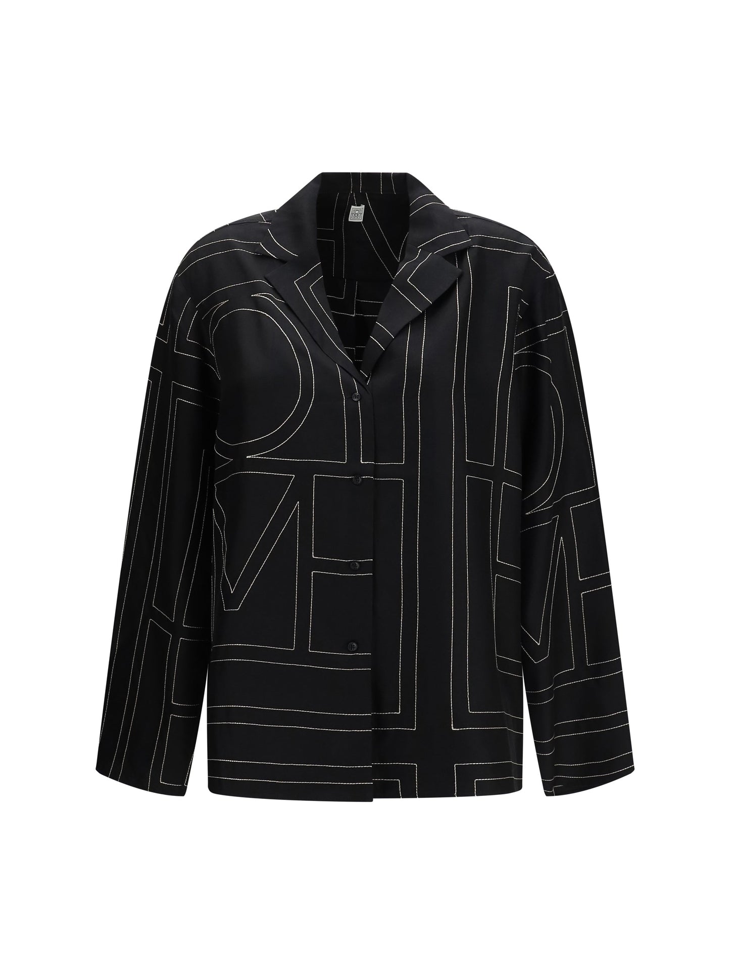 Toteme Women Silk Shirt With All-Over Monogram