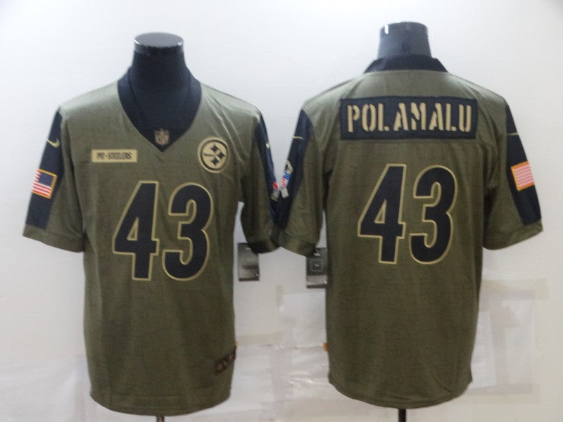 Men's Pittsburgh Steelers Troy Polamalu #43 Brown Game jersey