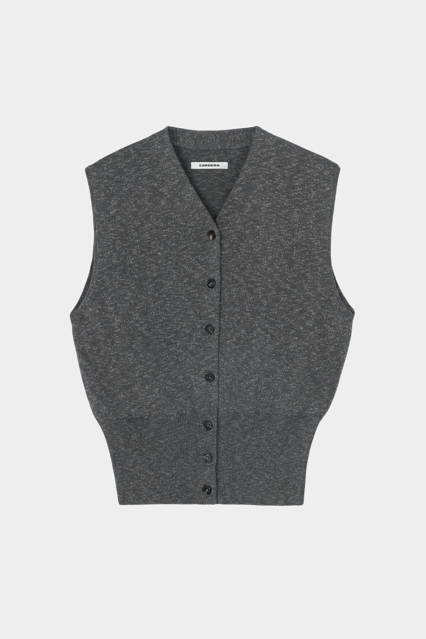 Flecked Cotton Waistcoat In Grey