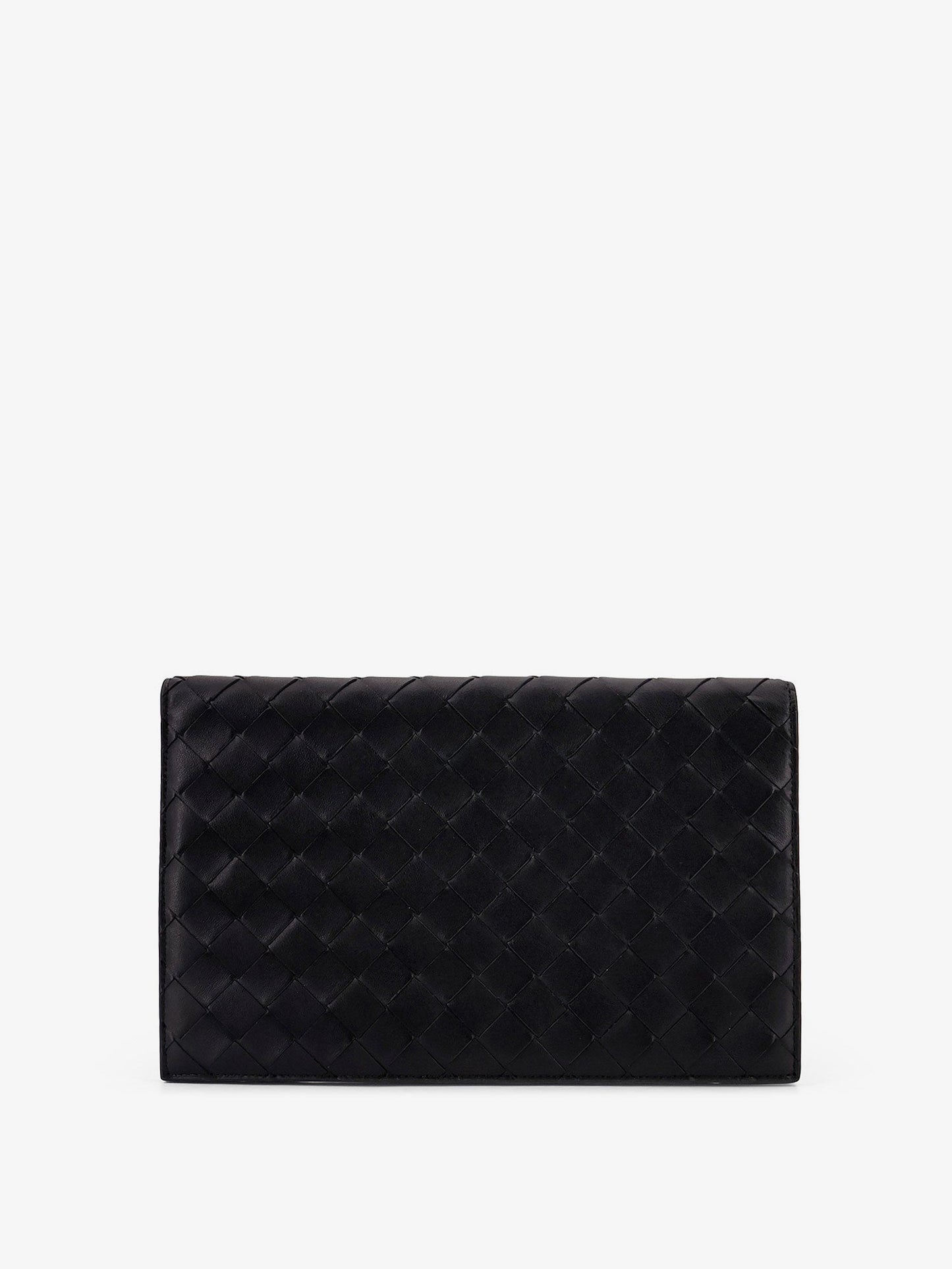 Bottega Veneta Men Leather Clutch Bag With Intrecciato Motif