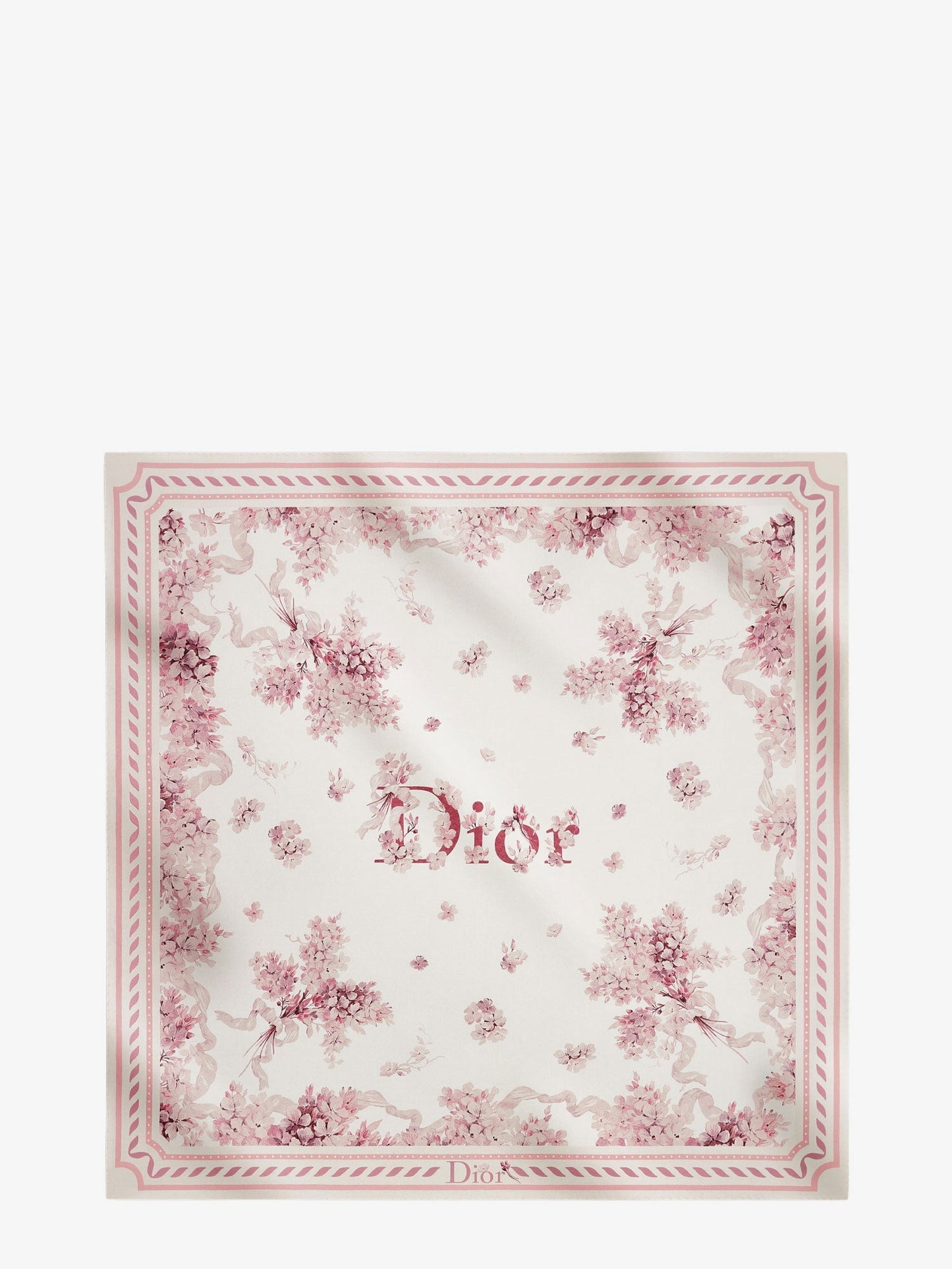 Dior Women Dior Lilac Bouquet Print Silk Foulard