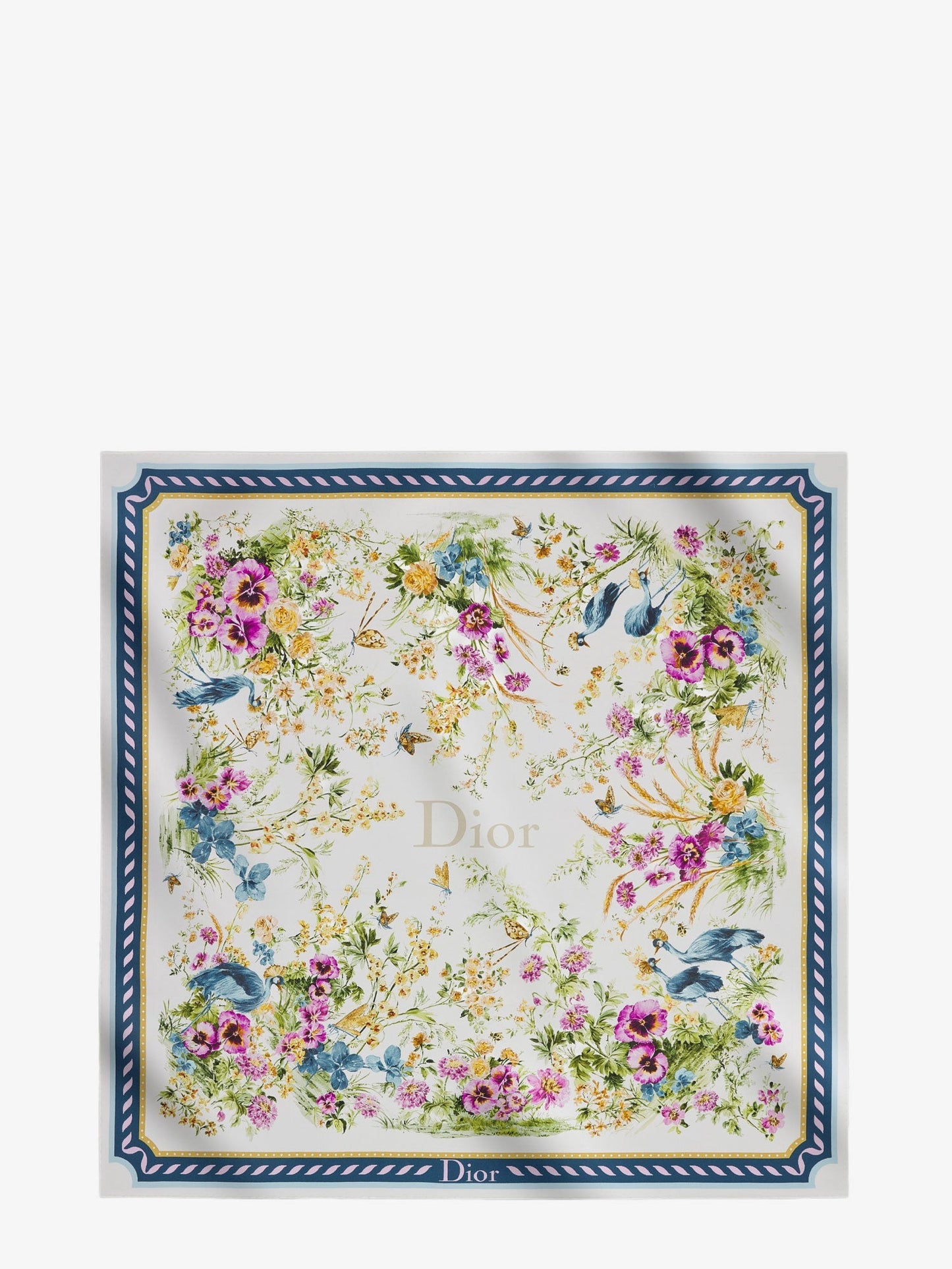 Dior Women Toile De Jouy Floral Garden Dioriviera 90 Silk Foulard