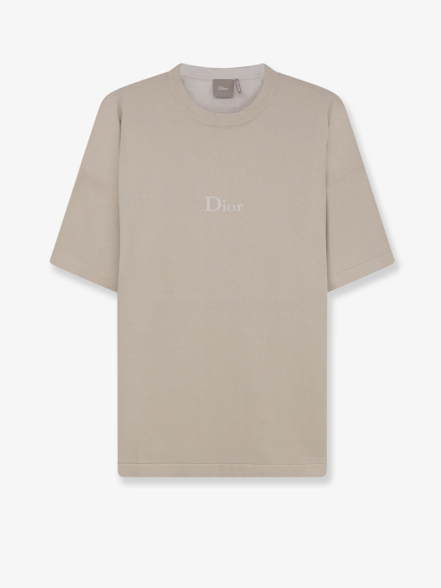 Dior Men Cotton T-Shirt With Lettering Logo