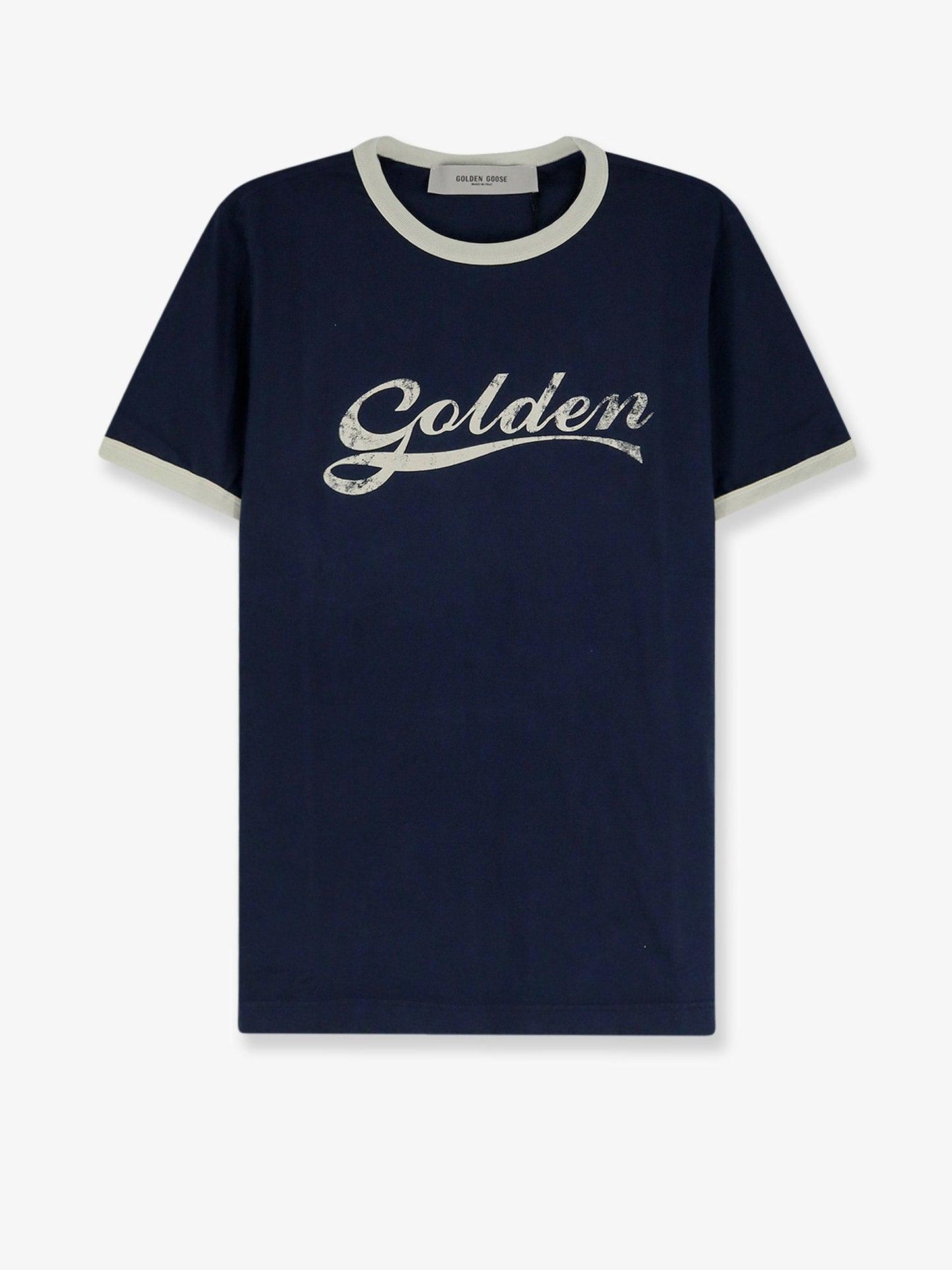 Golden Goose Deluxe Brand Men Cotton T-Shirt With Printed Logo On The Front