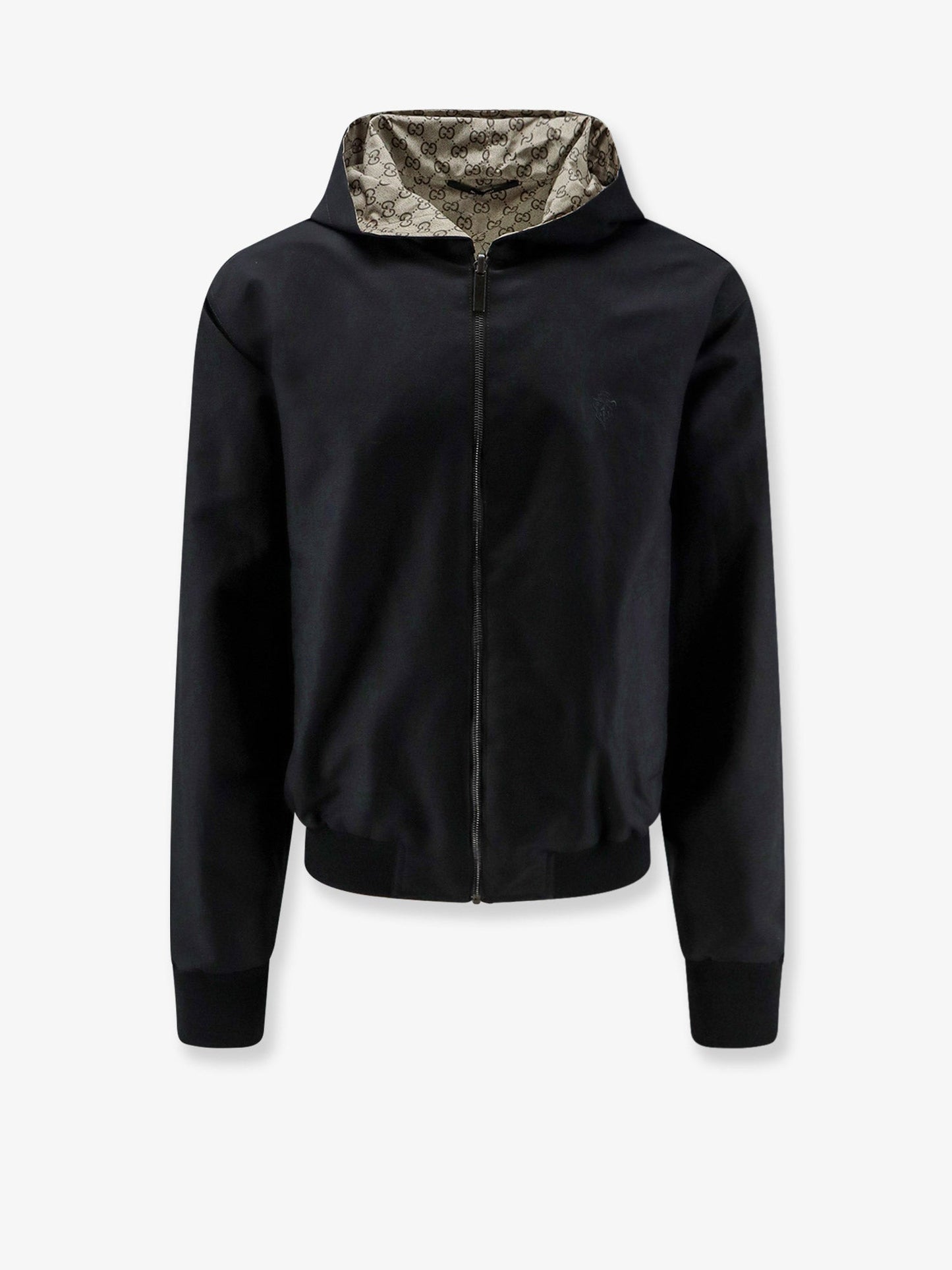 Gucci Men Reversible Cotton And Gg Nylon Jacket