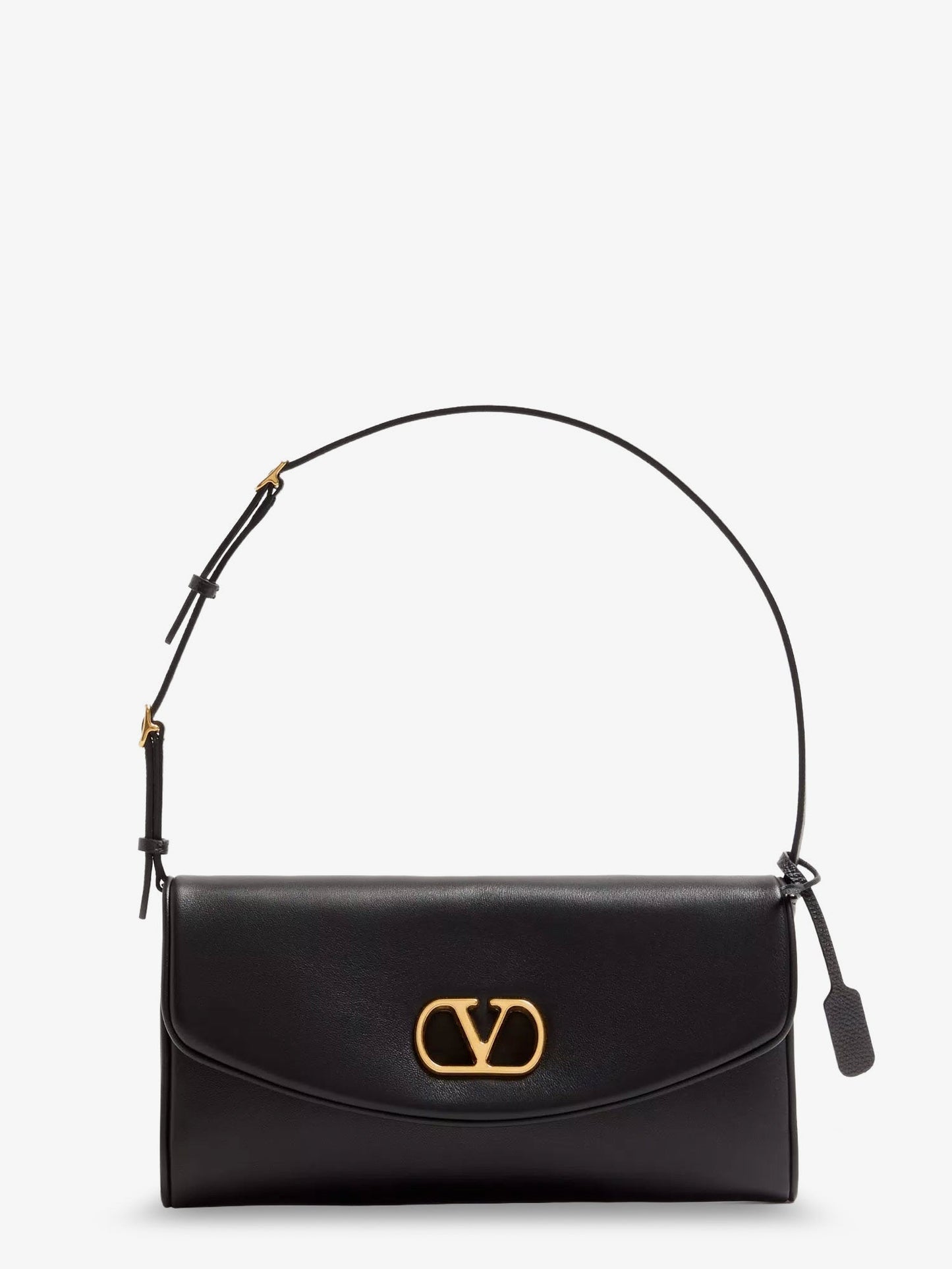 Valentino Garavani Women Devain Leather Shoulder Bag With Metal Vlogo Signature