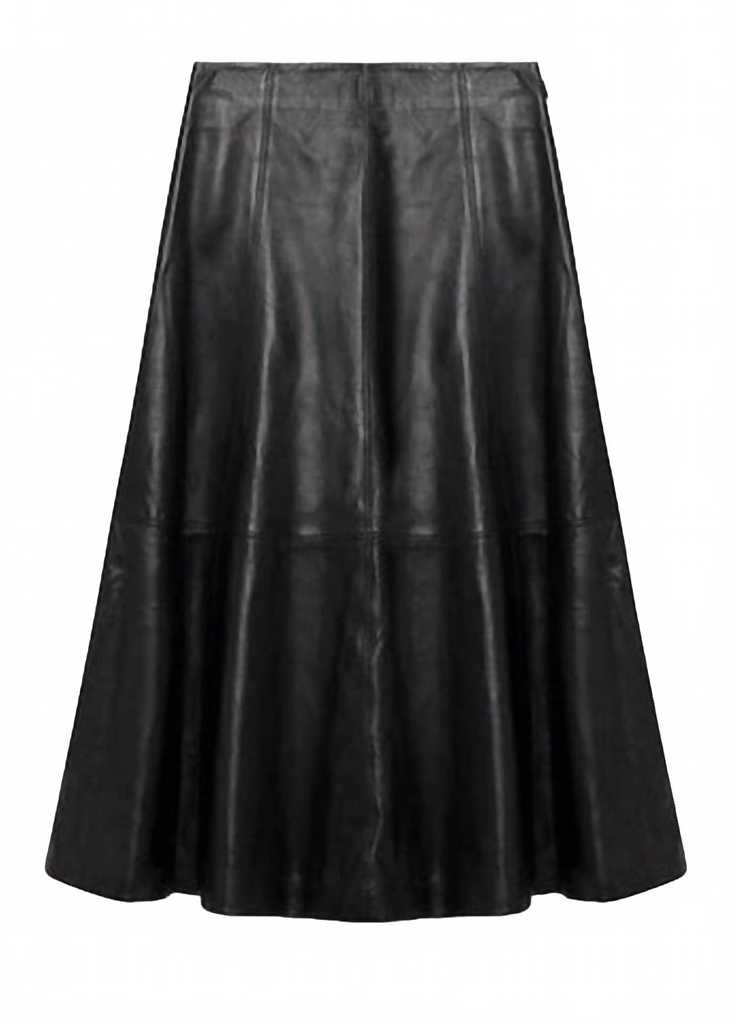 Ryma Leather Midi Skirt In Black
