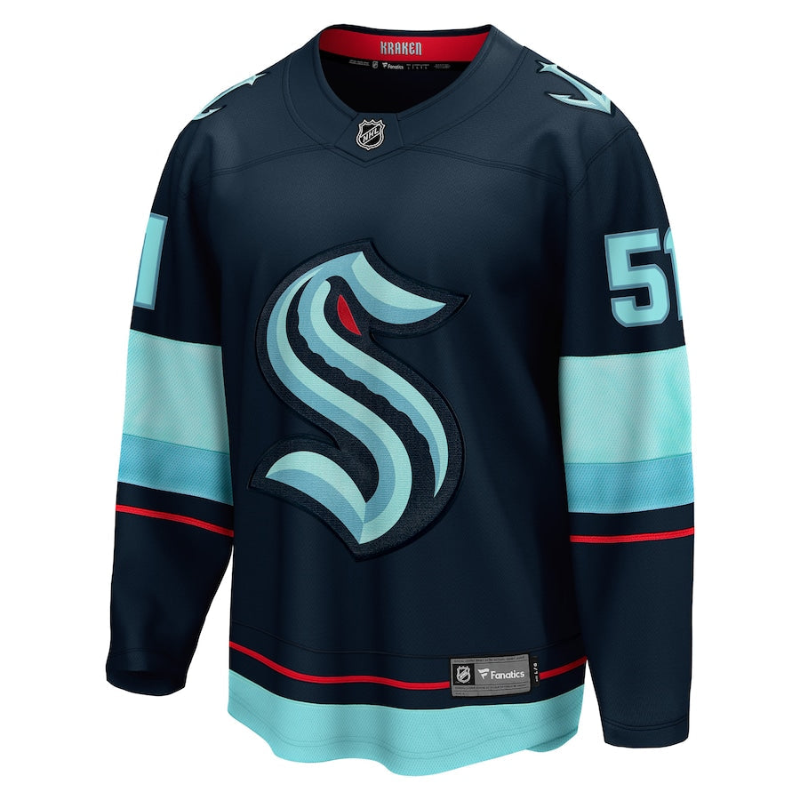 Men's Seattle Kraken Shane Wright Fanatics Deep Sea Blue Home Breakaway Player Jersey