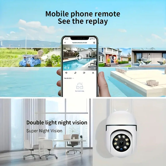 "2K Outdoor Security Camera: Wireless, Solar-Powered, 360° Pan/Tilt, AI Motion Detection"