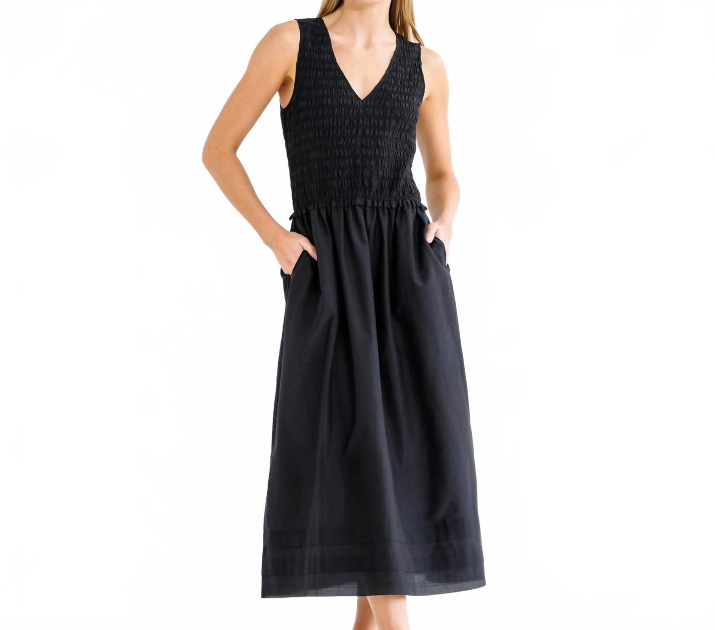 Go Smocked Up Dress In Black
