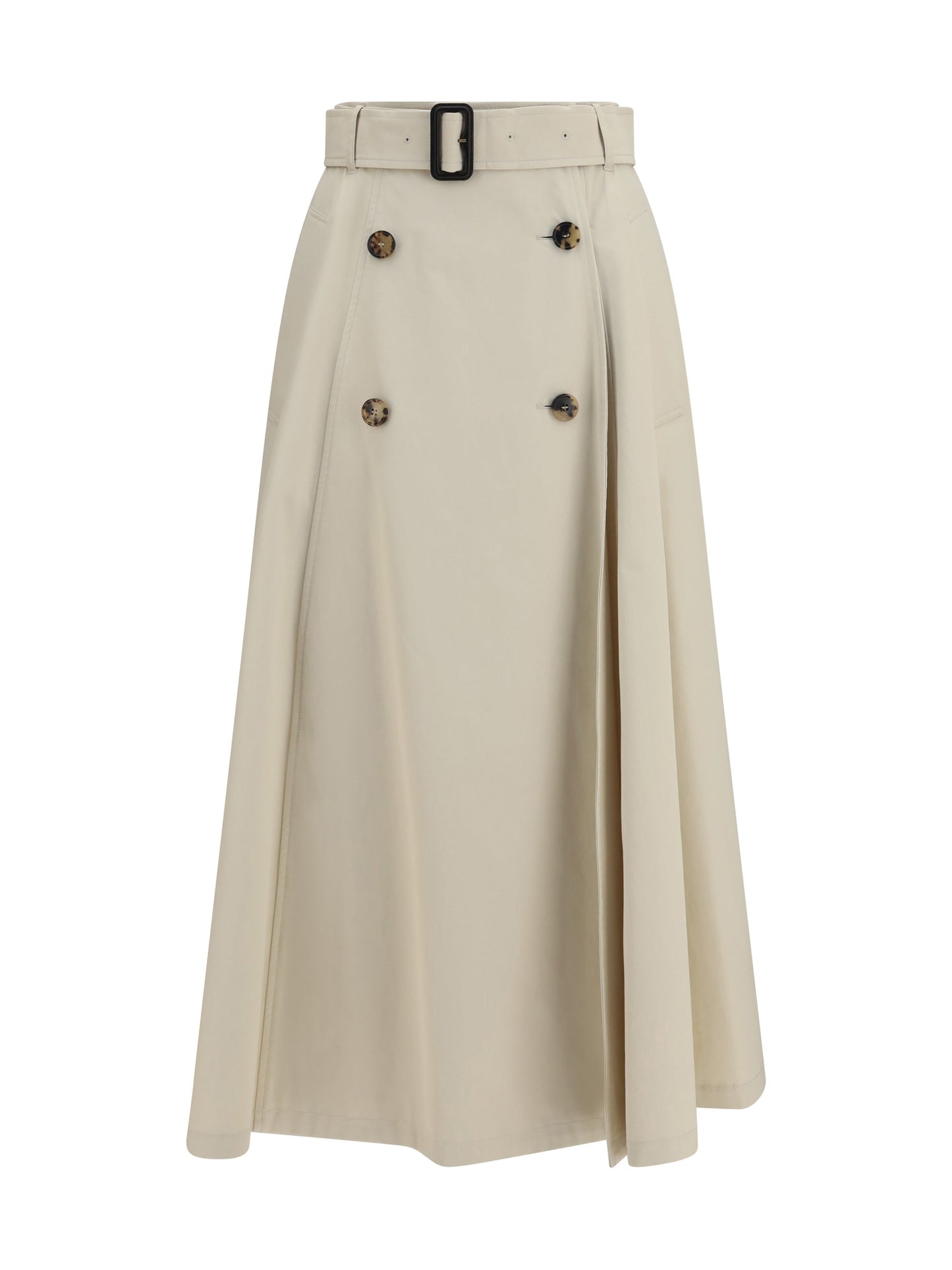 Burberry Women Midi Trench Skirt In Gabardine