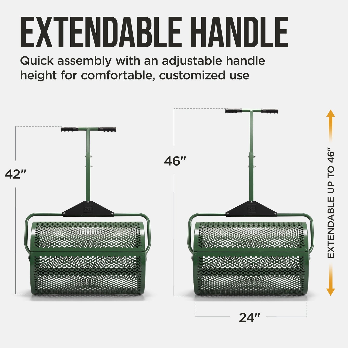 Best Choice Products 24" Compost Spreader, Steel Lawn & Peat Moss Topdresser, Adjustable T-Shaped Handle