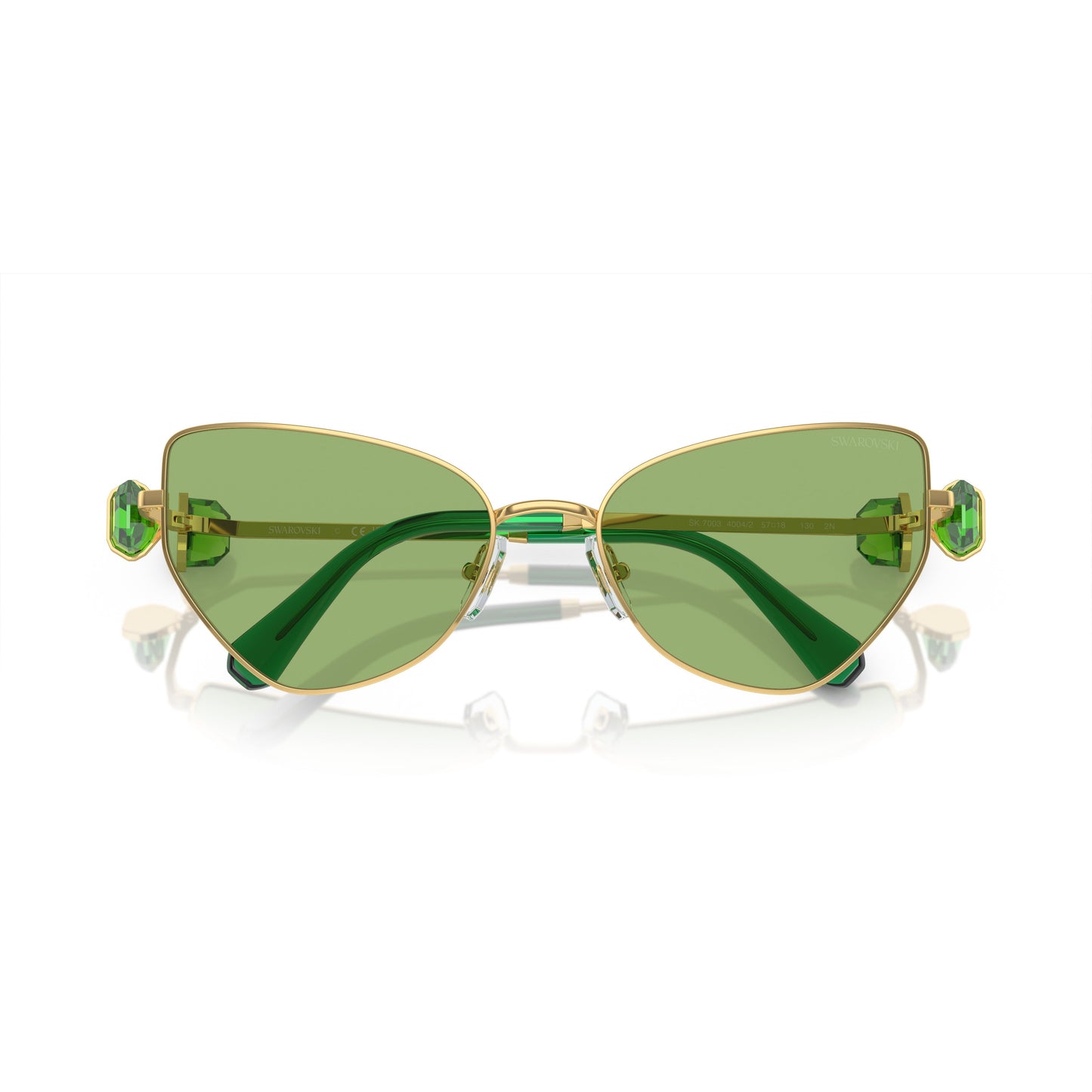 0Sk7003 Cat-Eye Sunglasses with Green Tinted Lenses