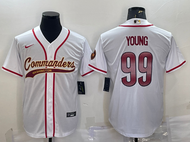 Men's Washington Commanders Chase Young #99 White Game jersey Joint Edition