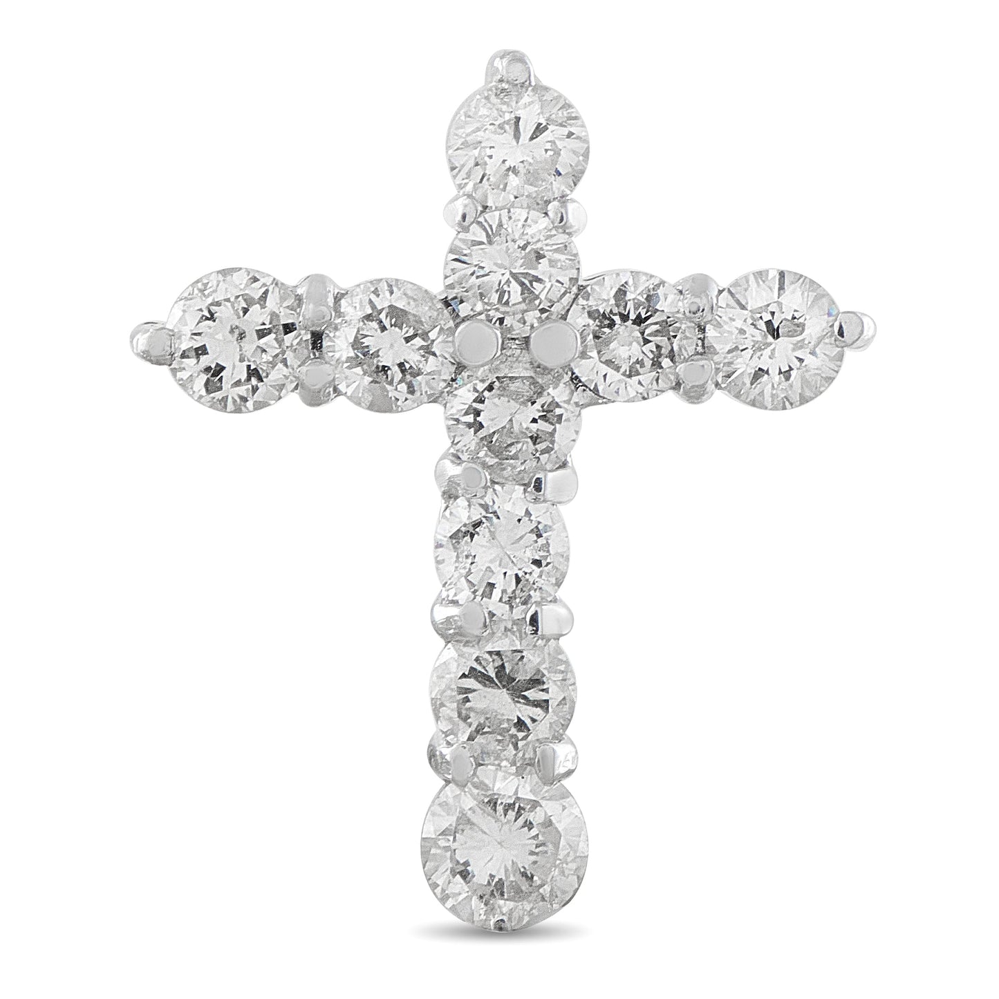 LB Exclusive 18K White Gold 1.0ct Diamond Cross Pendant MF08-041326