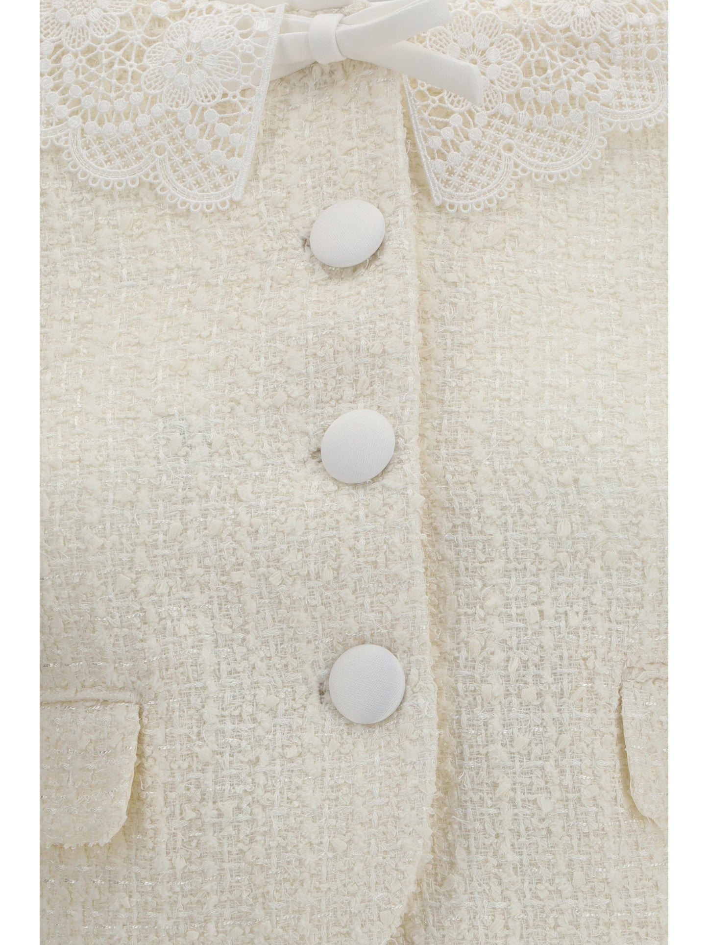 Self-Portrait Women Bouclé Jacket With Lace Collar