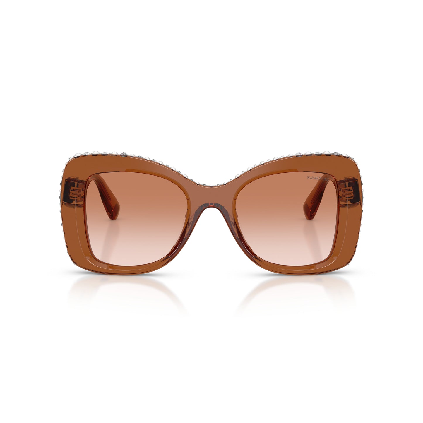 0Sk6062U Translucent Brown Acetate Sunglasses with Crystal Accents