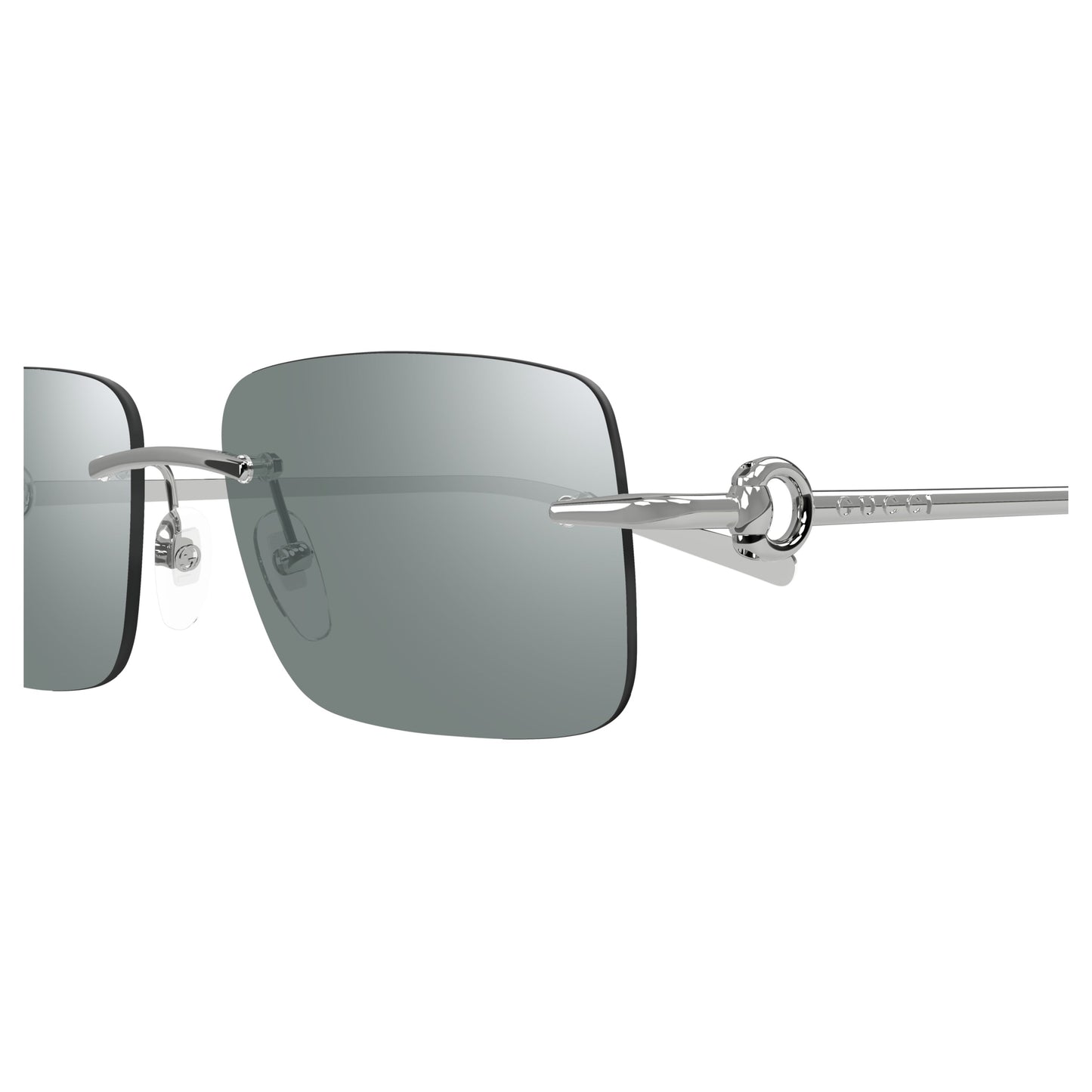 Gg1703S Rimless Sunglasses with Rectangular Grey Lenses