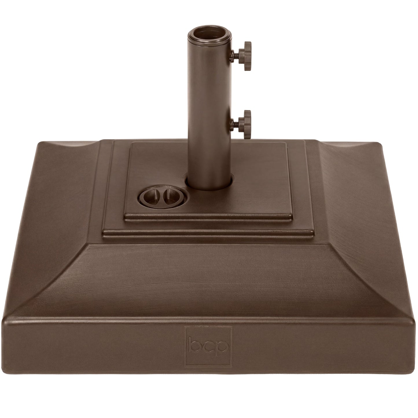 Best Choice Products Fillable Plastic Patio Umbrella Base Stand, Pole Holder w/ Adjustment Knob, Pyramid Design - Brown