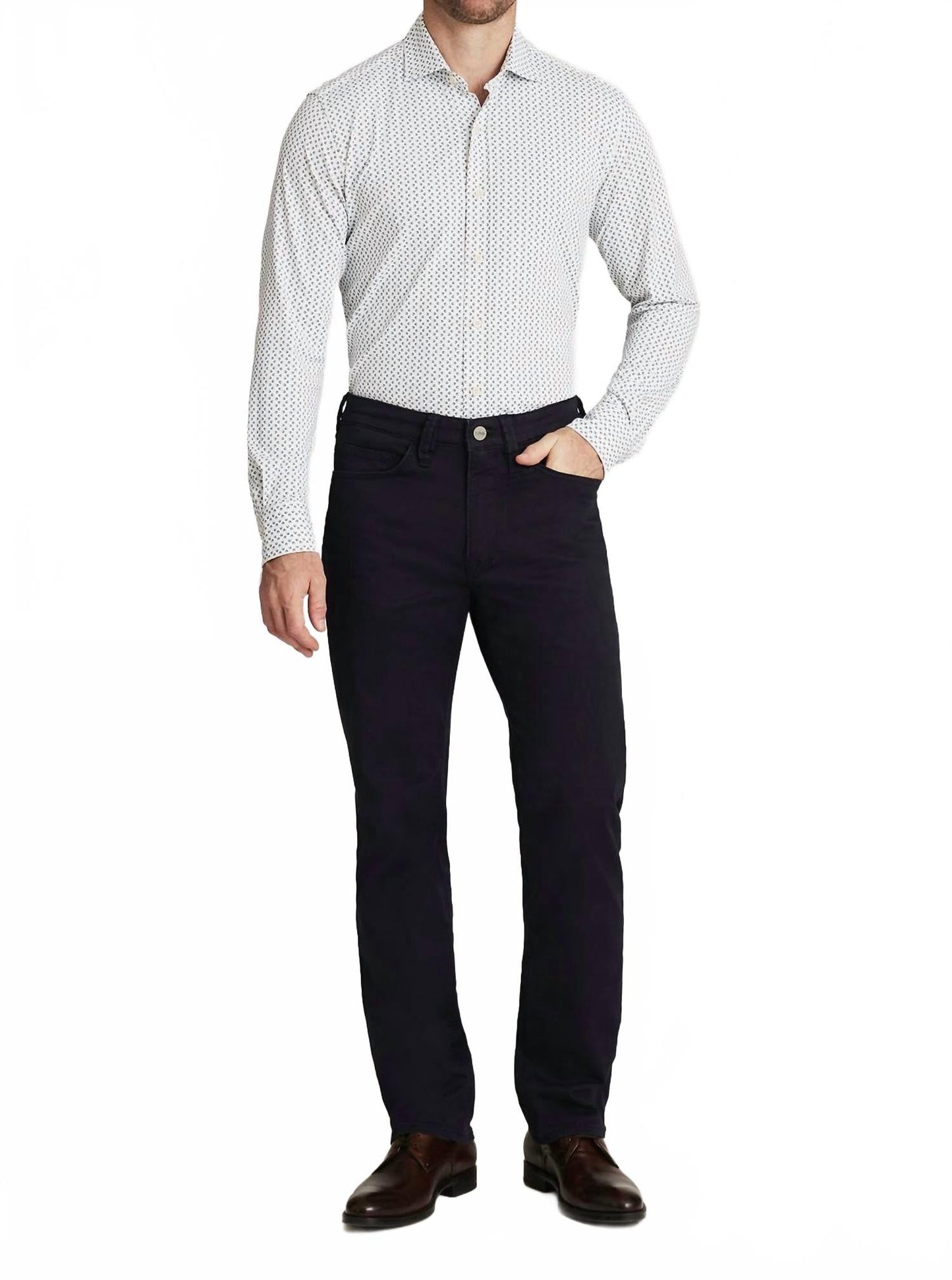 Charisma Relaxed Straight Pants In Navy Twill