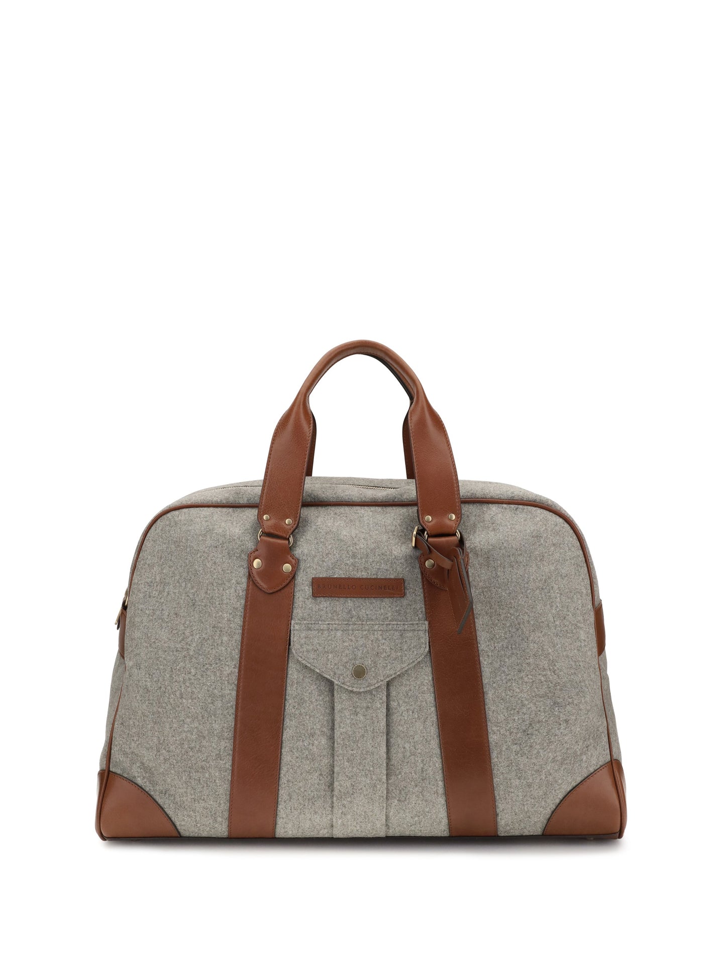 Brunello Cucinelli Men Wool And Leather Travel Bag