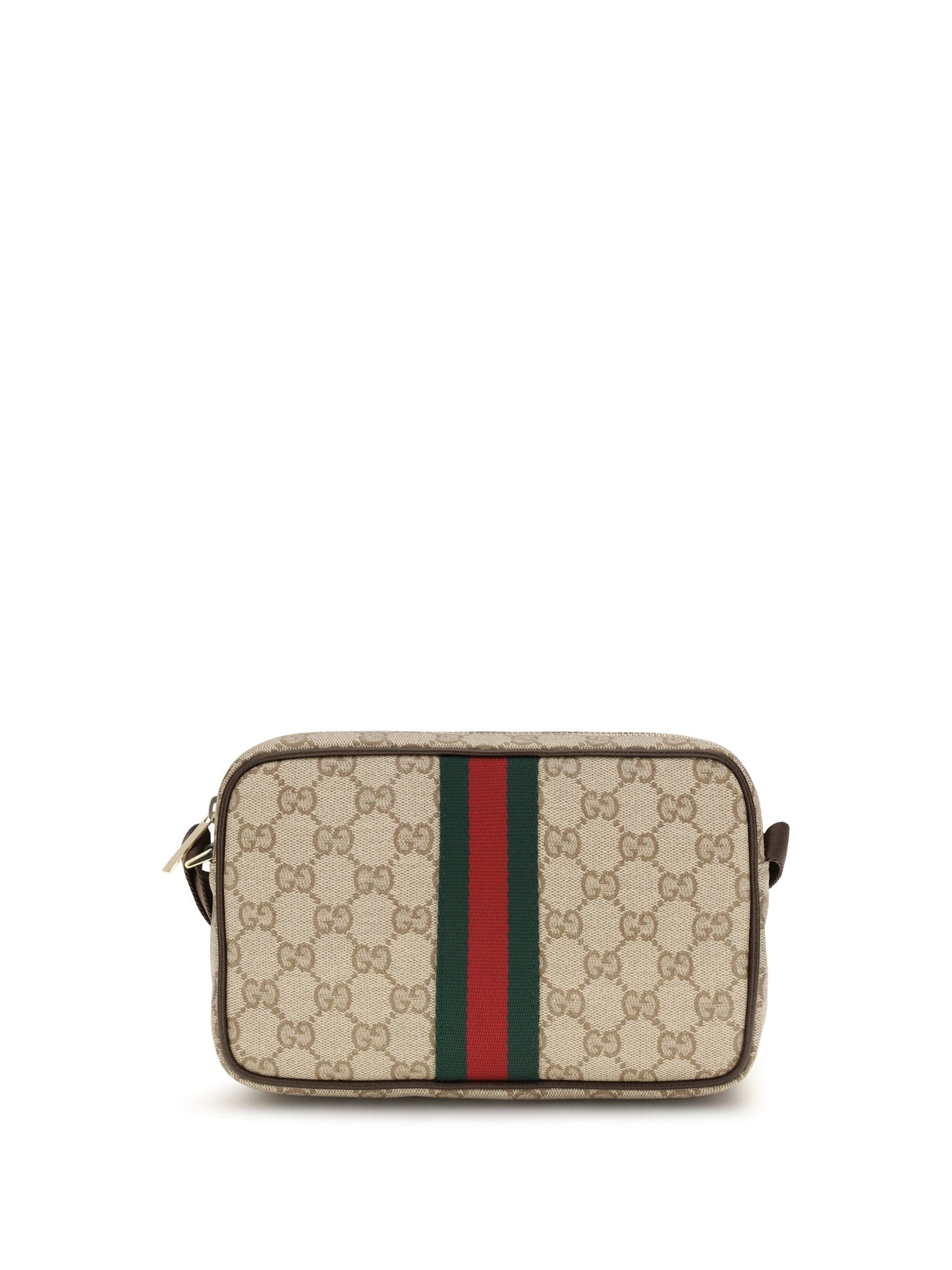 Gucci Men Gg Shoulder Bag With Web Stripe