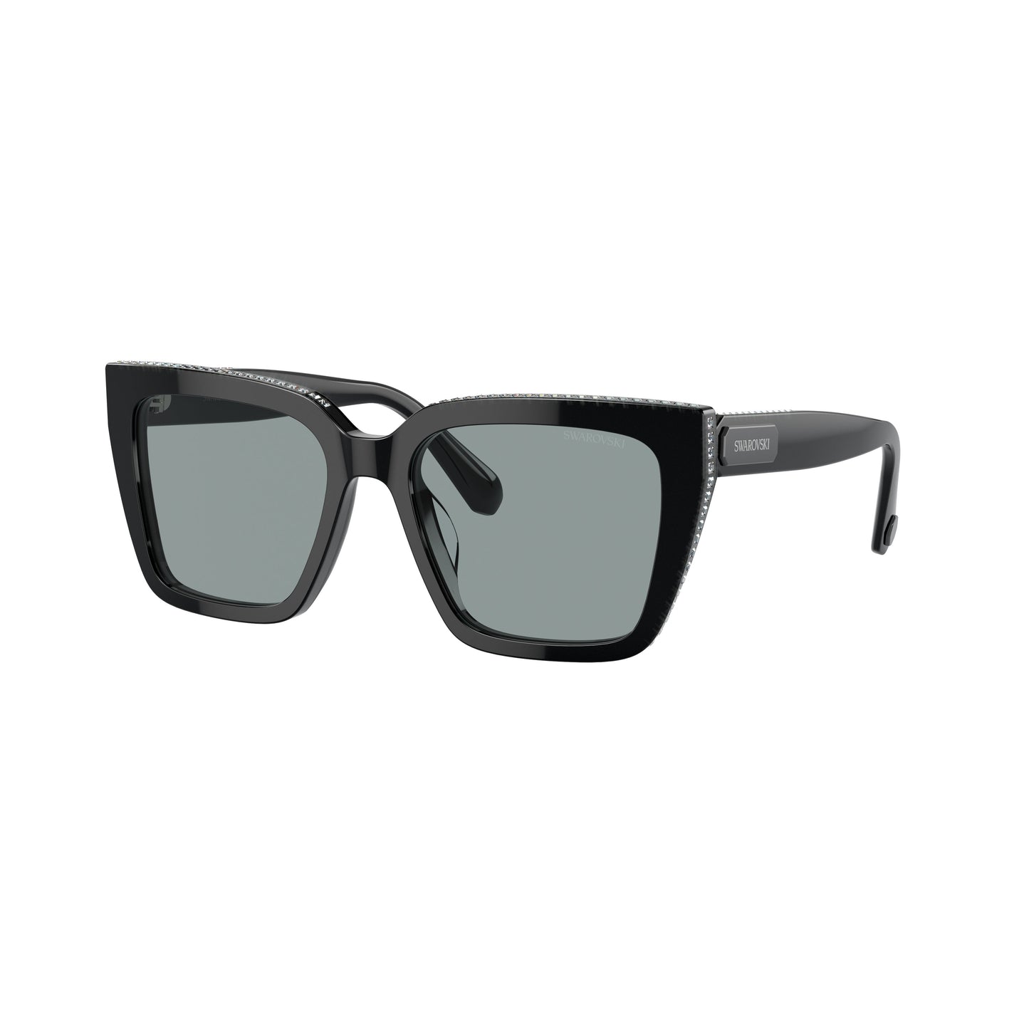 0Sk6013 Oversized Square Frame Sunglasses with Crystal Embellishments