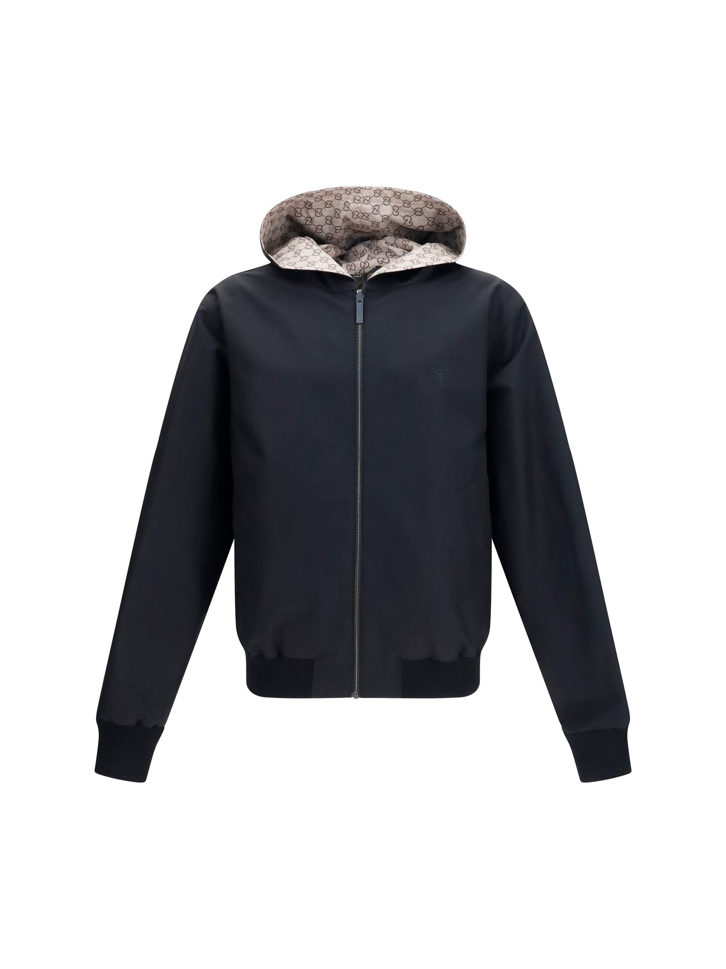 Gucci Men Reversible Zip Jacket In Cotton
