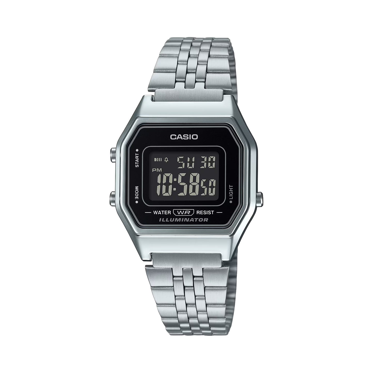 Casio Women’s Silver Digital Watch with Black Frame - LA-680WA-1BDF
